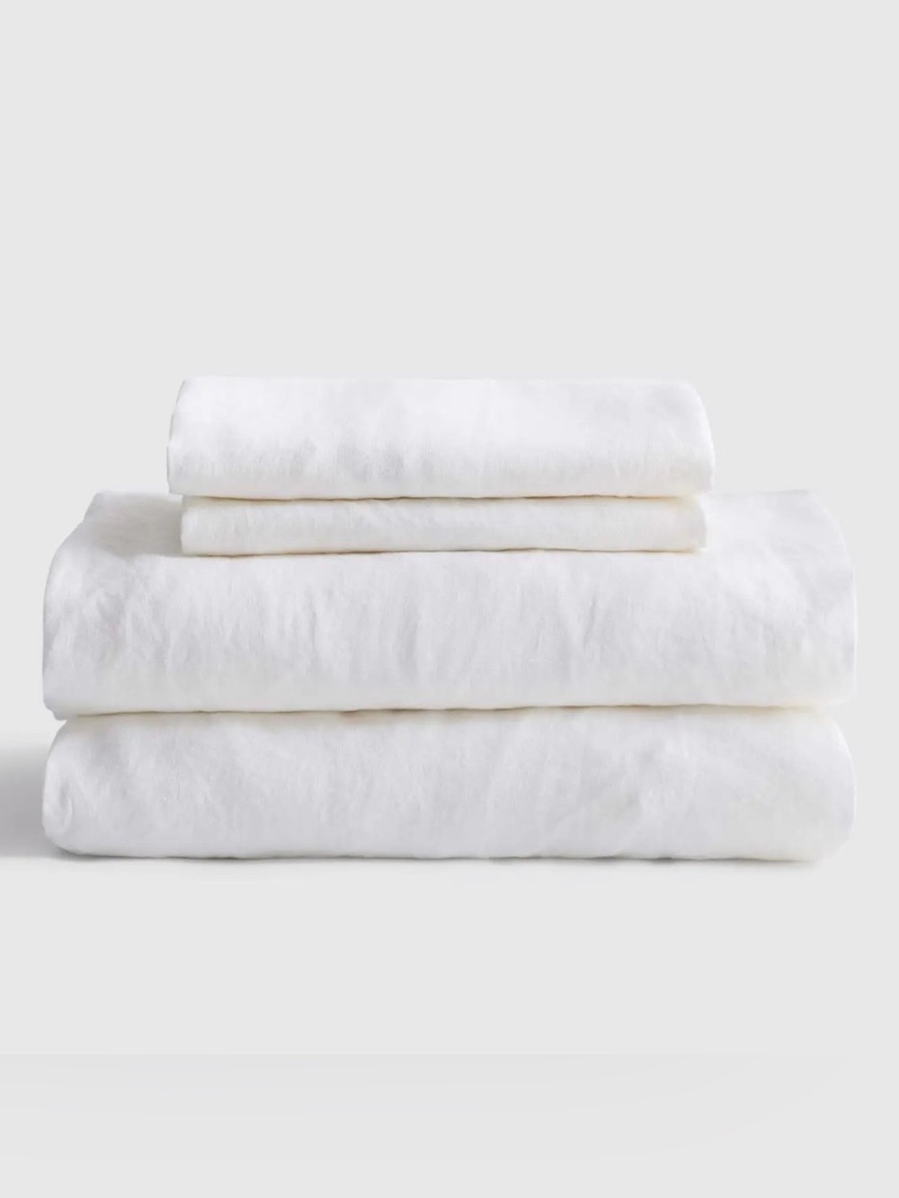 NEW Quince European Linen 4 Piece Sheet Set, Queen (White) - Picture 6 of 8